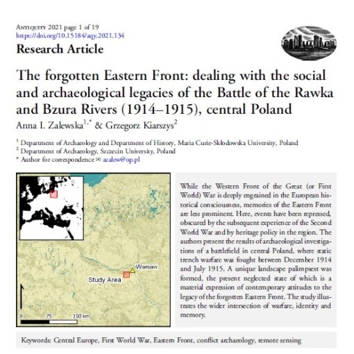 Kiarszys, Zalewska, The forgotten Eastern Front: dealing with the social and archaeological legacies of the Battle of the Rawka and Bzura Rivers (1914–1915), central Poland