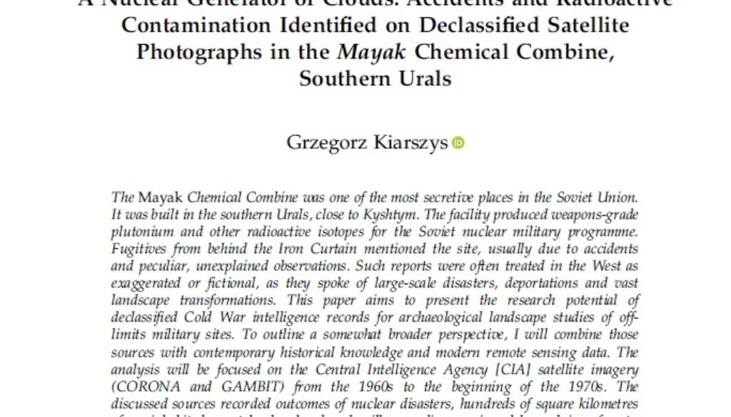 A Nuclear Generator of Clouds: Accidents and Radioactive Contamination....